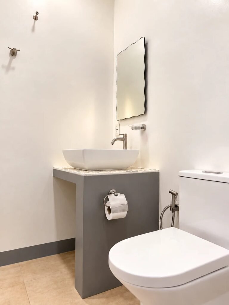 Deluxe Seaview Room bathroom with vessel sink and walk-in shower, Sunset Cove Resort Romblon